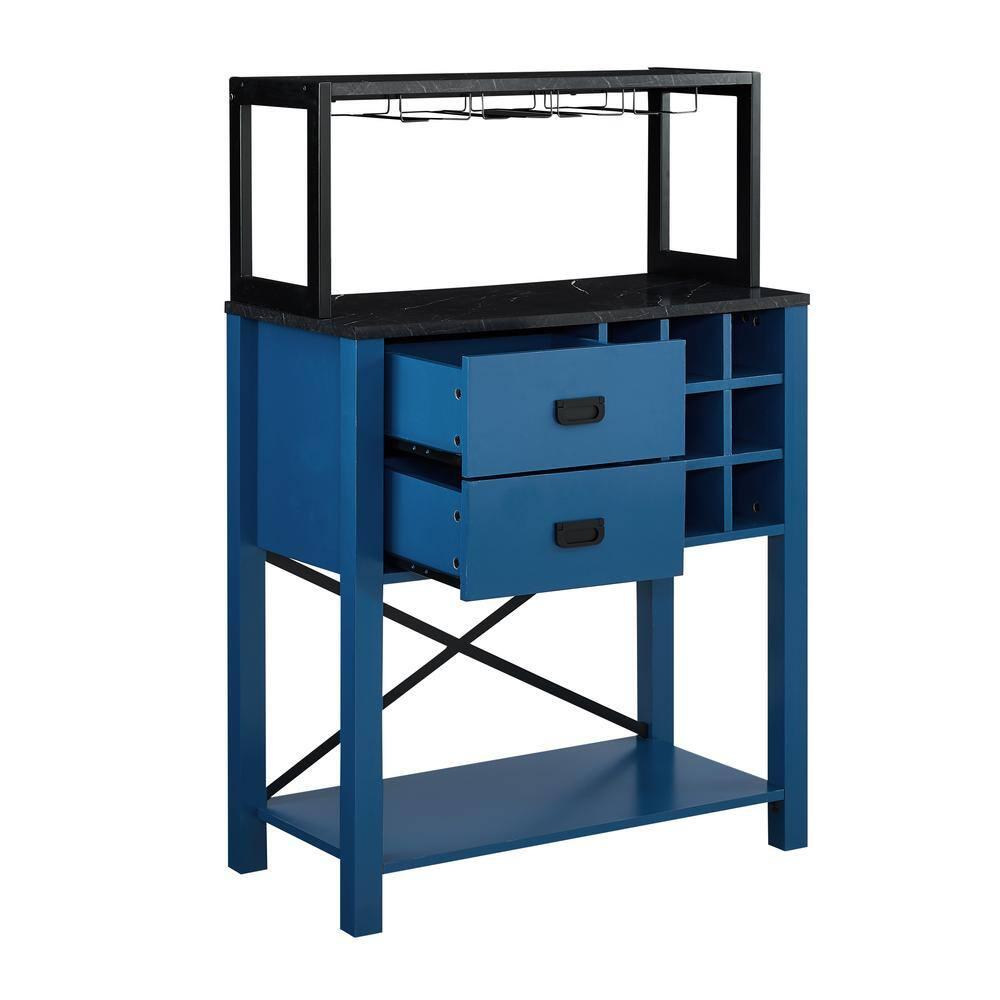 32" Buffet Bar Cabinet Blue - Home Essentials
