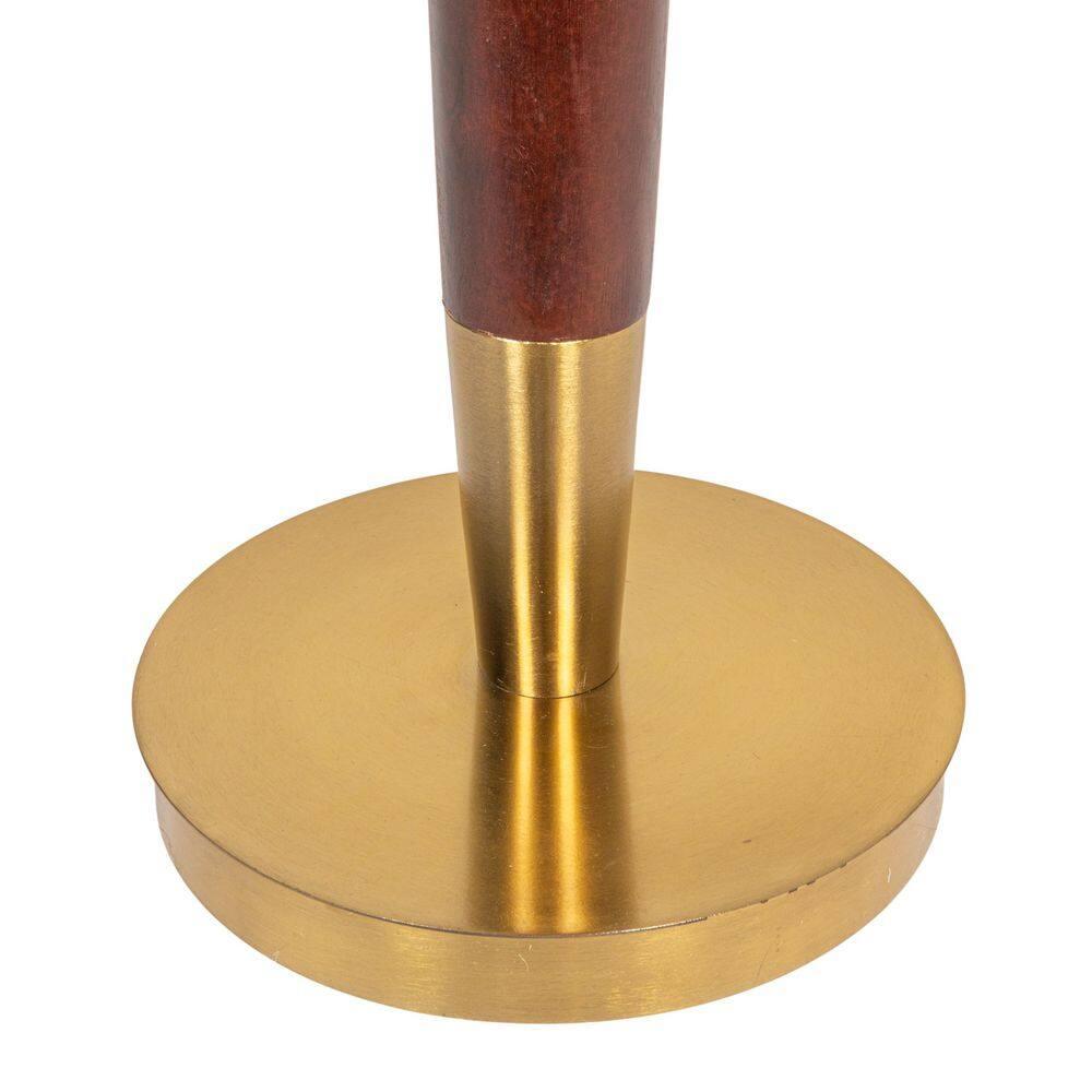 Bloomingville Acacia Wood and Metal Martini Table with Marble Top, Walnut and Brass