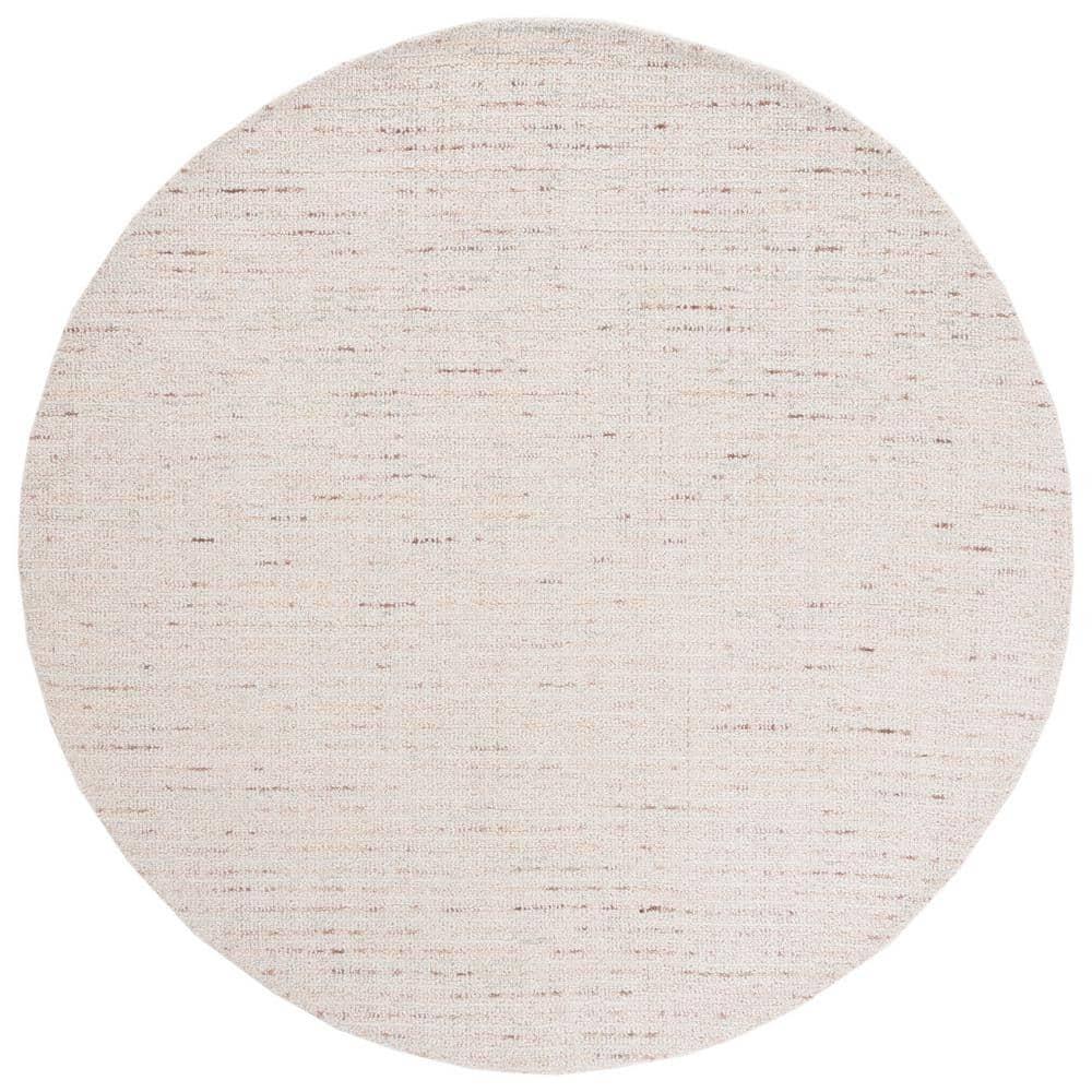 Abstract ABT468 Handmade Indoor Area Rug - Ivory/Brown - 6' Round - Safavieh