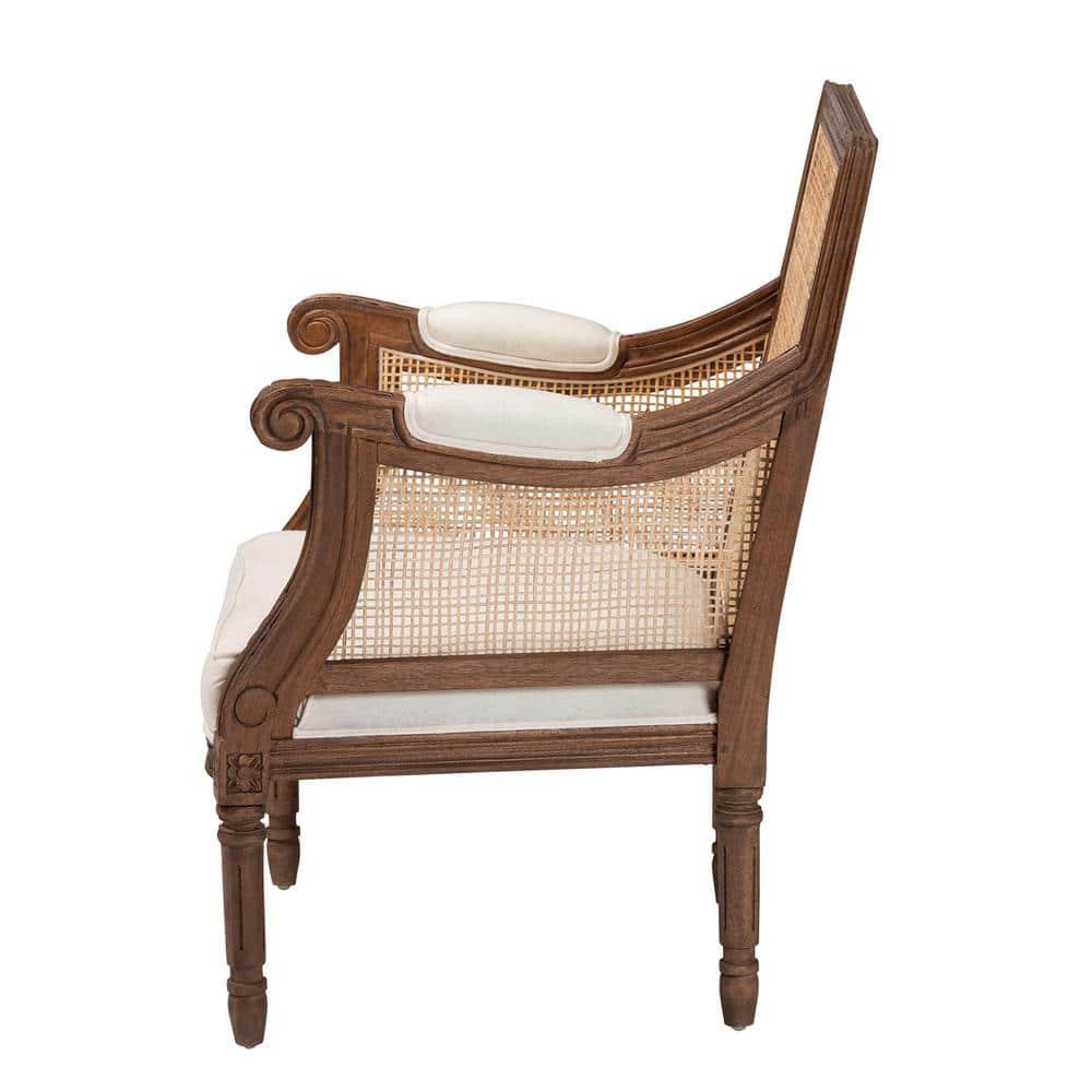 bali & pari Desmond Accent Chair: Traditional French Design, Foam Padded, Woven Back