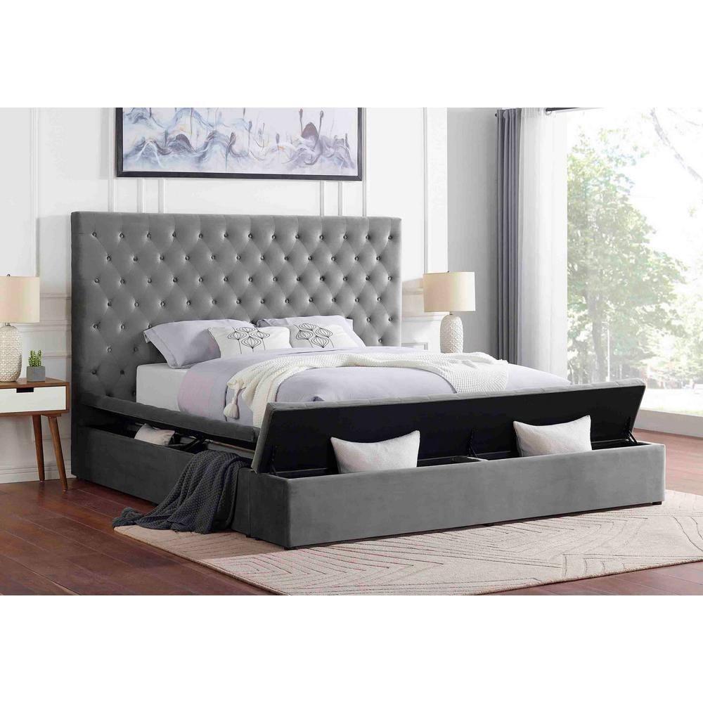 Best Master Furniture Upholstered Panel Storage Bed