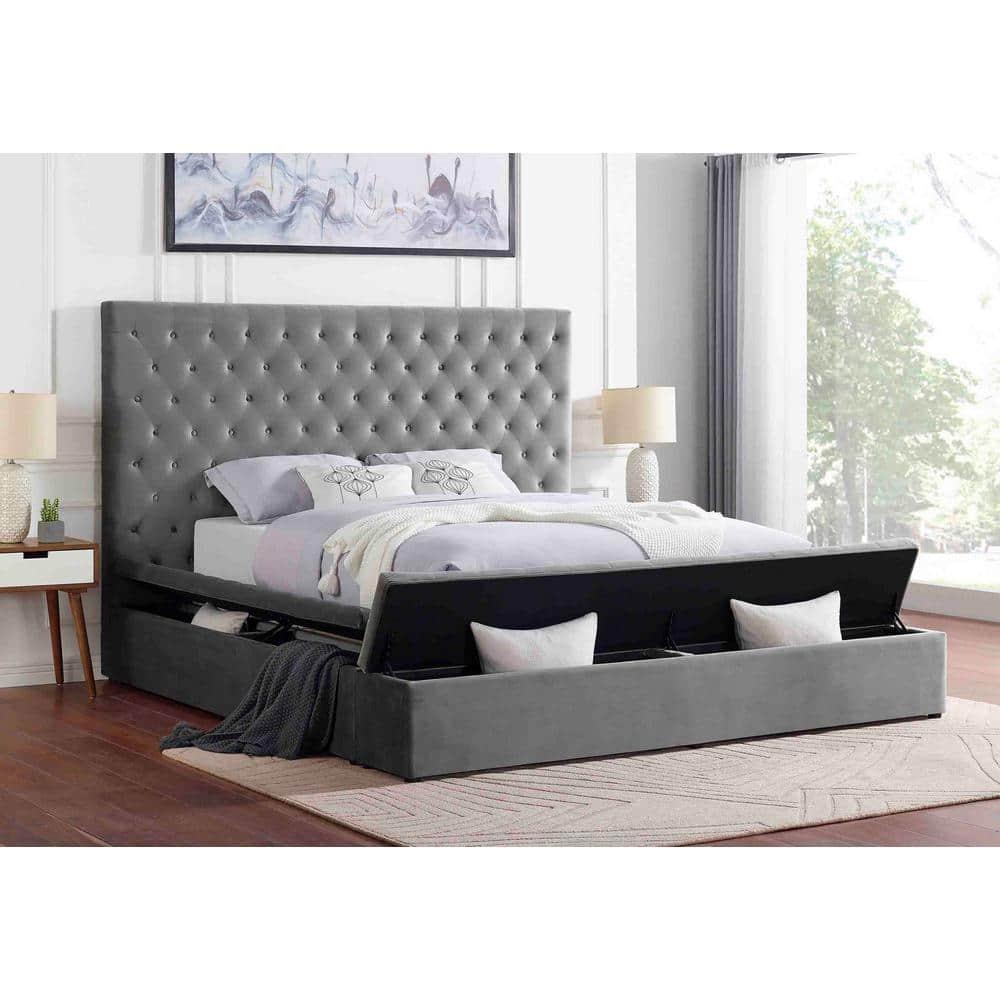Best Master Furniture Upholstered Panel Storage Bed