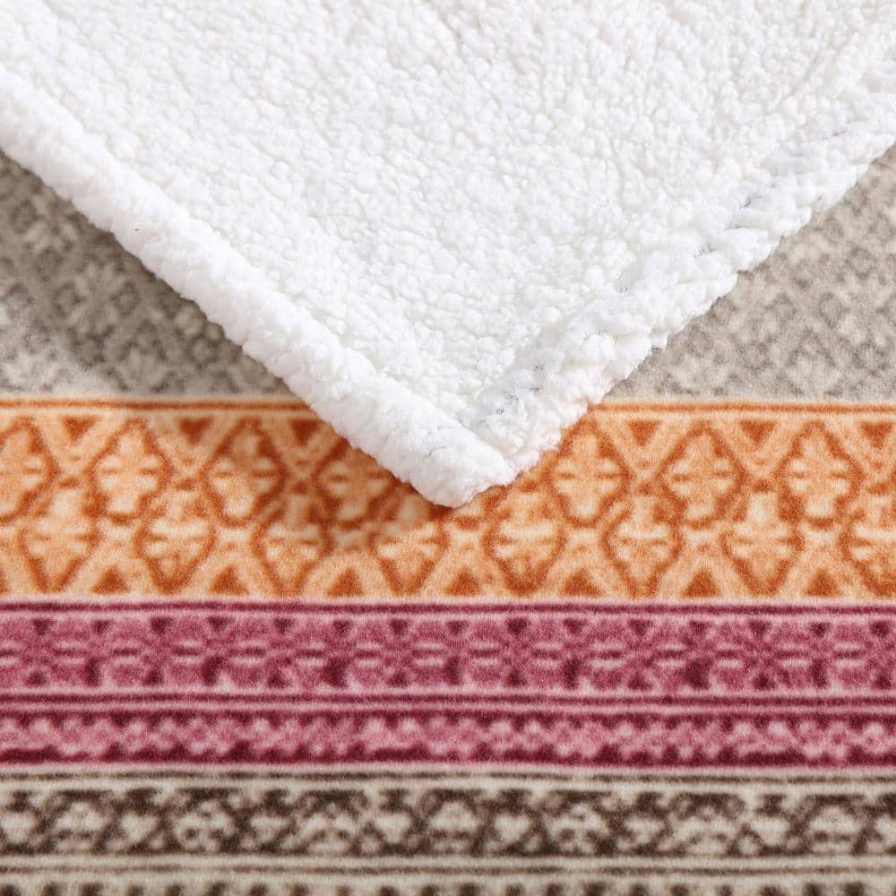 Eddie Bauer Eddie Bauer Printed Plush Fleece/Sherpa Oversized Throw Blanket