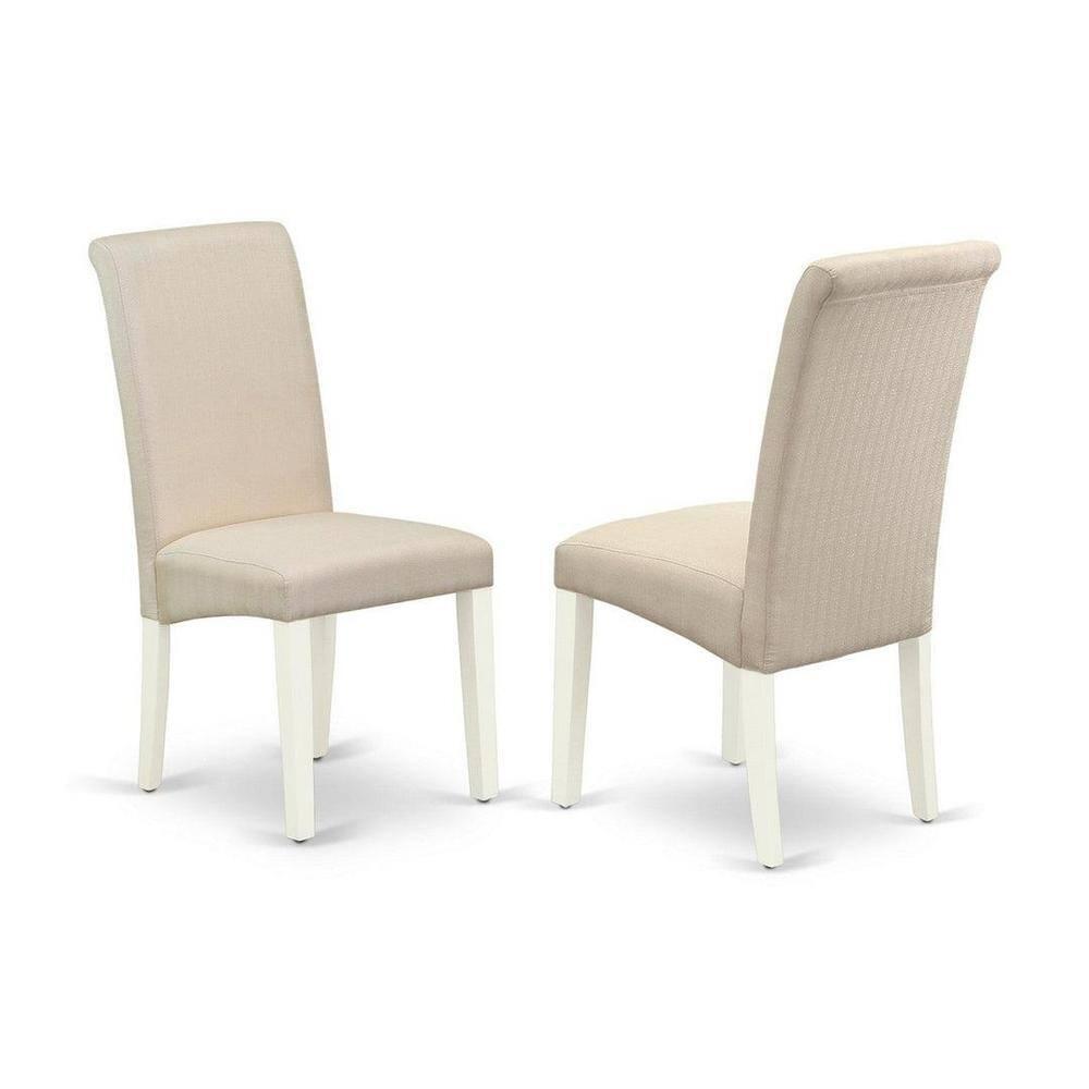East West Furniture Hartland 5-piece Wood Dining Set in Linen White/Cream