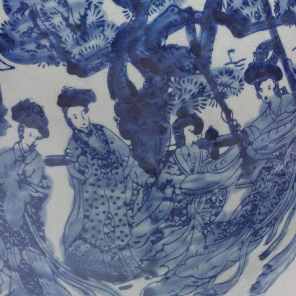 32" Porcelain Temple Jar