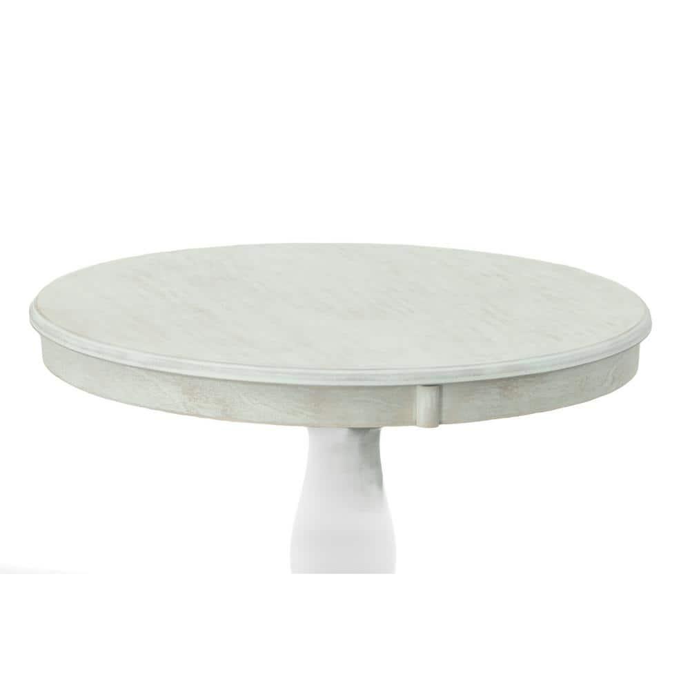 Carolina Living 30" Salem Round Pedestal Dining Table White Wash: Rubberwood, Non-Extension, Seats 2