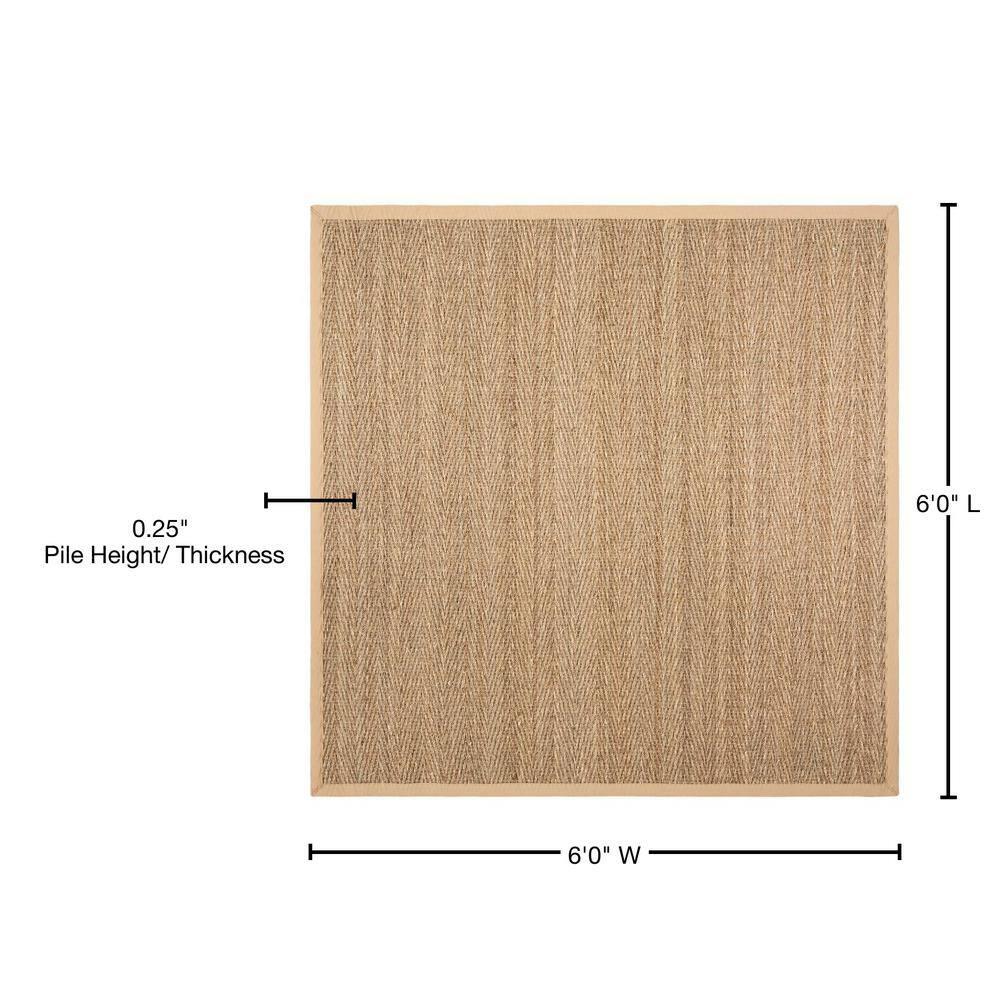 Natural Fiber NF115 Power Loomed Indoor Area Rug - Natural/Beige - 6'x6' - Safavieh