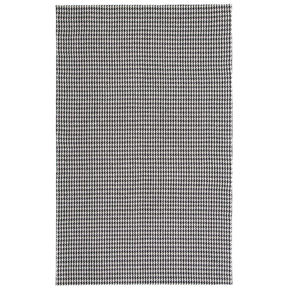 Marbella MRB319 Hand Woven Indoor Accent Rug - Black/Ivory - 3'x5' - Safavieh