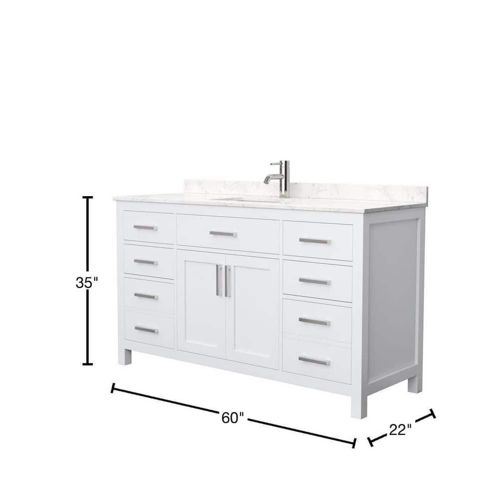 Beckett 60" Freestanding Single Bathroom Vanity with Cultured Marble Top