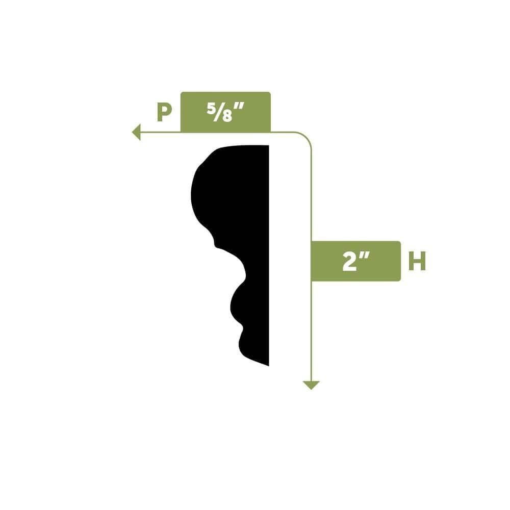 2"H x 5/8"P x 94 1/2"L Oxford Panel Moulding