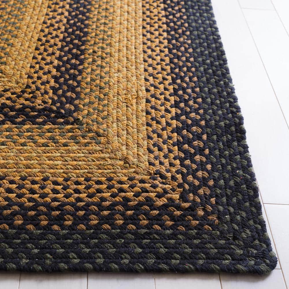 Braided BRD651 Flat Weave Indoor Area Rug - Gold/Sage - 4'x6' - Safavieh