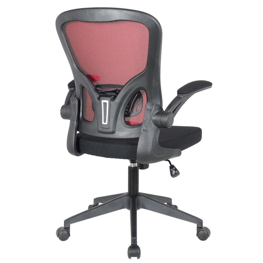 LeisureMod Newton Modern Mesh Office Swivel Chair In Red