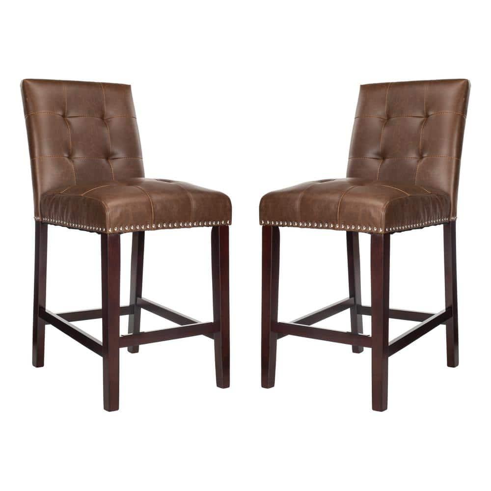 Nikita Counter Stool (Set of 2) - BST6303 - Brown/Espresso - Safavieh