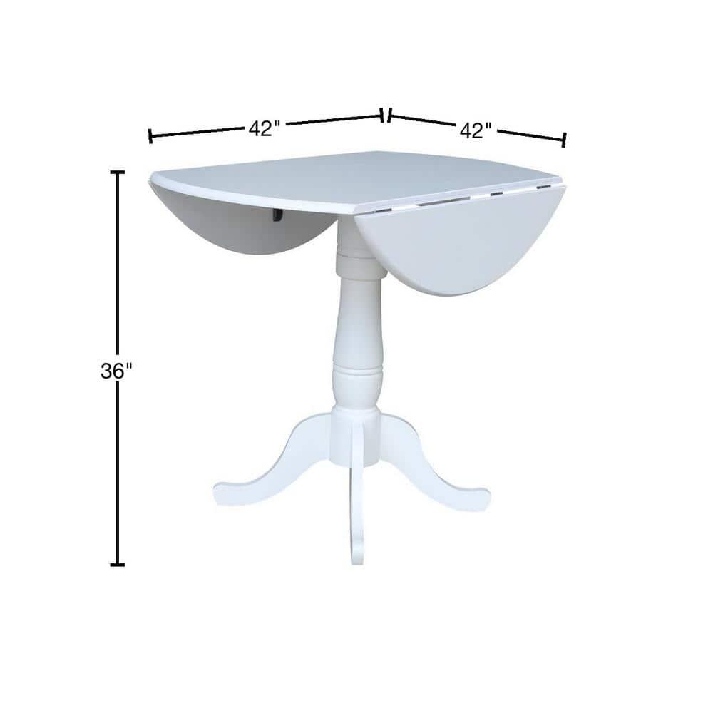 International Concepts 42 In Round dual drop Leaf Pedestal Table - 35.5  inchesH