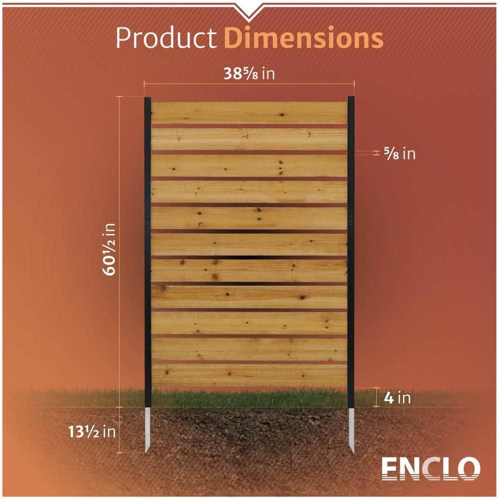 60.5in H x 38.625in W (1 Panel) No Dig Enclo Concord Cedar Wood Privacy Screen, Great to Hide Trash Cans, Decorative Patio Privacy Screen, Outdoor Privacy Fence Panel, Air Conditioner Fence, EC18022