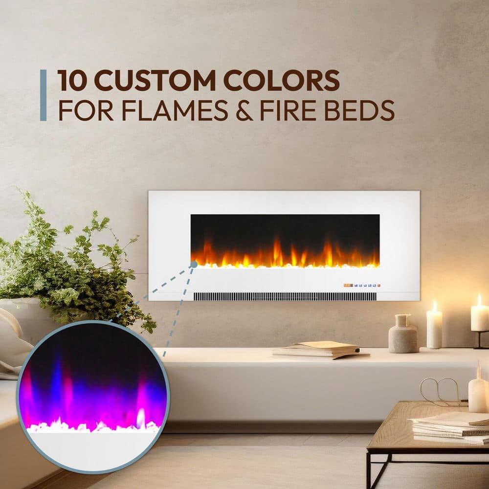 Cambridge Cambridge Wall Mount Electric Fireplace Heater with Remote Control for Indoor Use in Living Room, Bedroom, Home Office