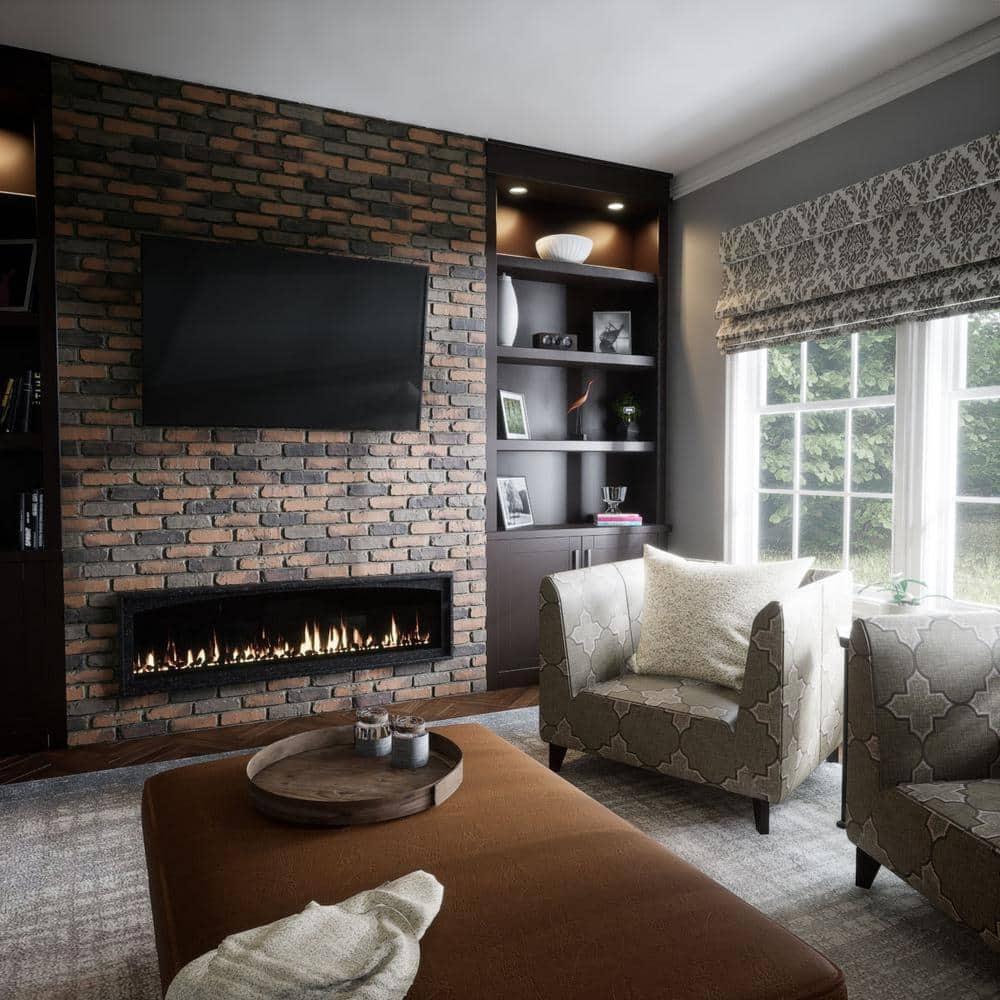 StoneCraft Aged Brick Faux Brick Panel, 46 7/8"W x 27"H x 1 1/4"D