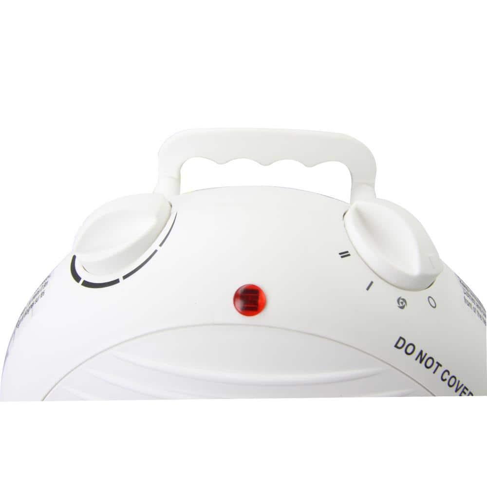 Vie Air 1500W Portable 2-Settings White Fan Heater with Adjustable Thermostat