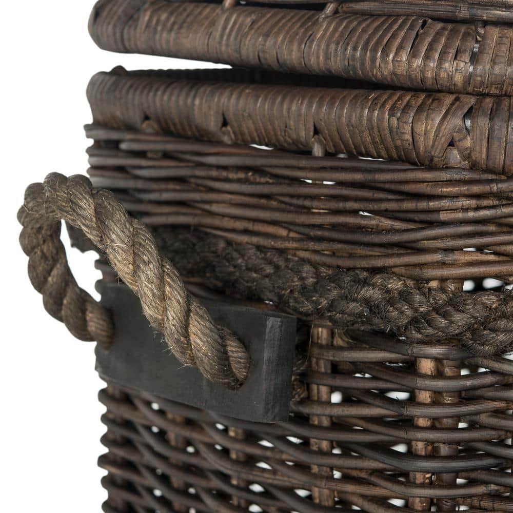 Sidonie Wicker Hamper - Dark Natural - Safavieh