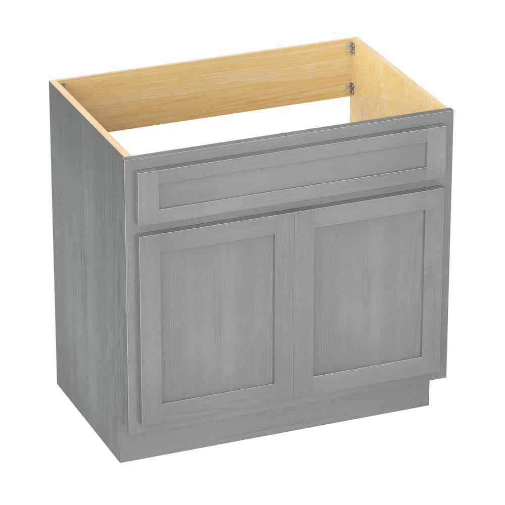 Vanity Art 39 Inch Double Shutter Door Bathroom Vanity Base Cabinet with Soft Closing Shaker Drawer, Strudy Floor Mount Storage Cabinet Organizer for Bedroom, Living Room, Kitchen, VA4039-S
