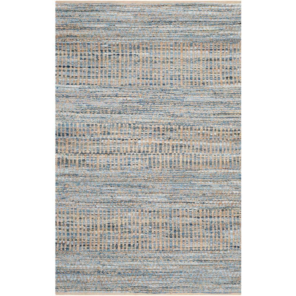 Cape Cod CAP353 Hand Woven Area Rug - Natural/Blue - 4'x6' - Safavieh.