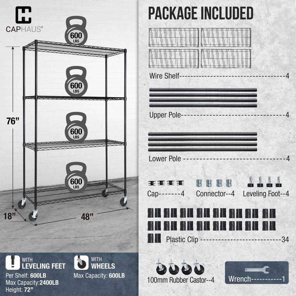 CAPHAUS Shelving Unit with Wheels