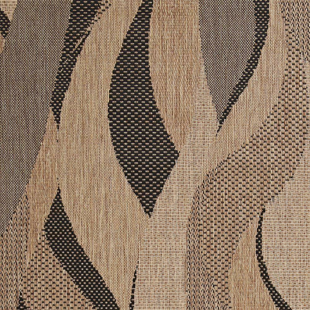 Modern Square Black Synthetic Outdoor Rug - 8'6" x 8'6"