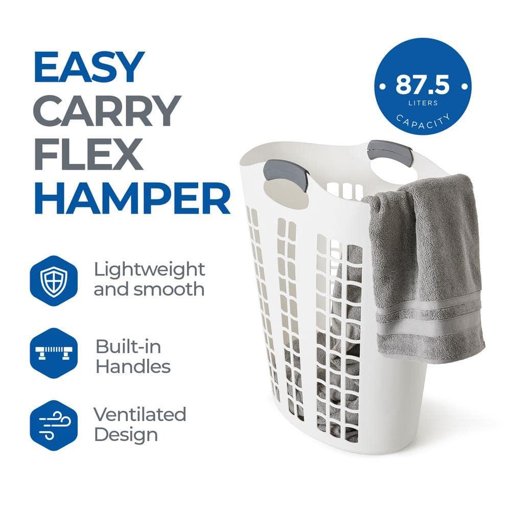 Gracious Living Plastic Laundry Hamper with Handles