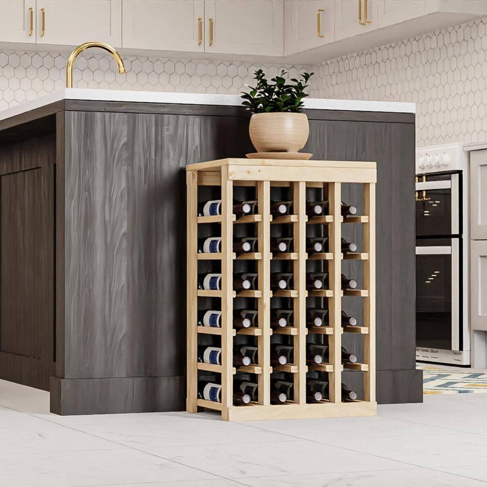 Wine Racks America Living Series Table Top Wine Rack - Durable and Modular Wine Storage System, Redwood Unstained - Holds 24 Bottles