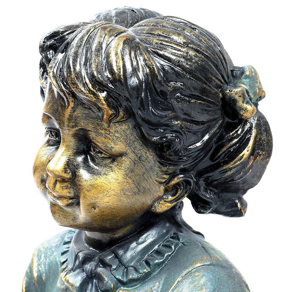 Alpine Corporation Girl and Boy Reading Statue Set, Includes 2 Statues