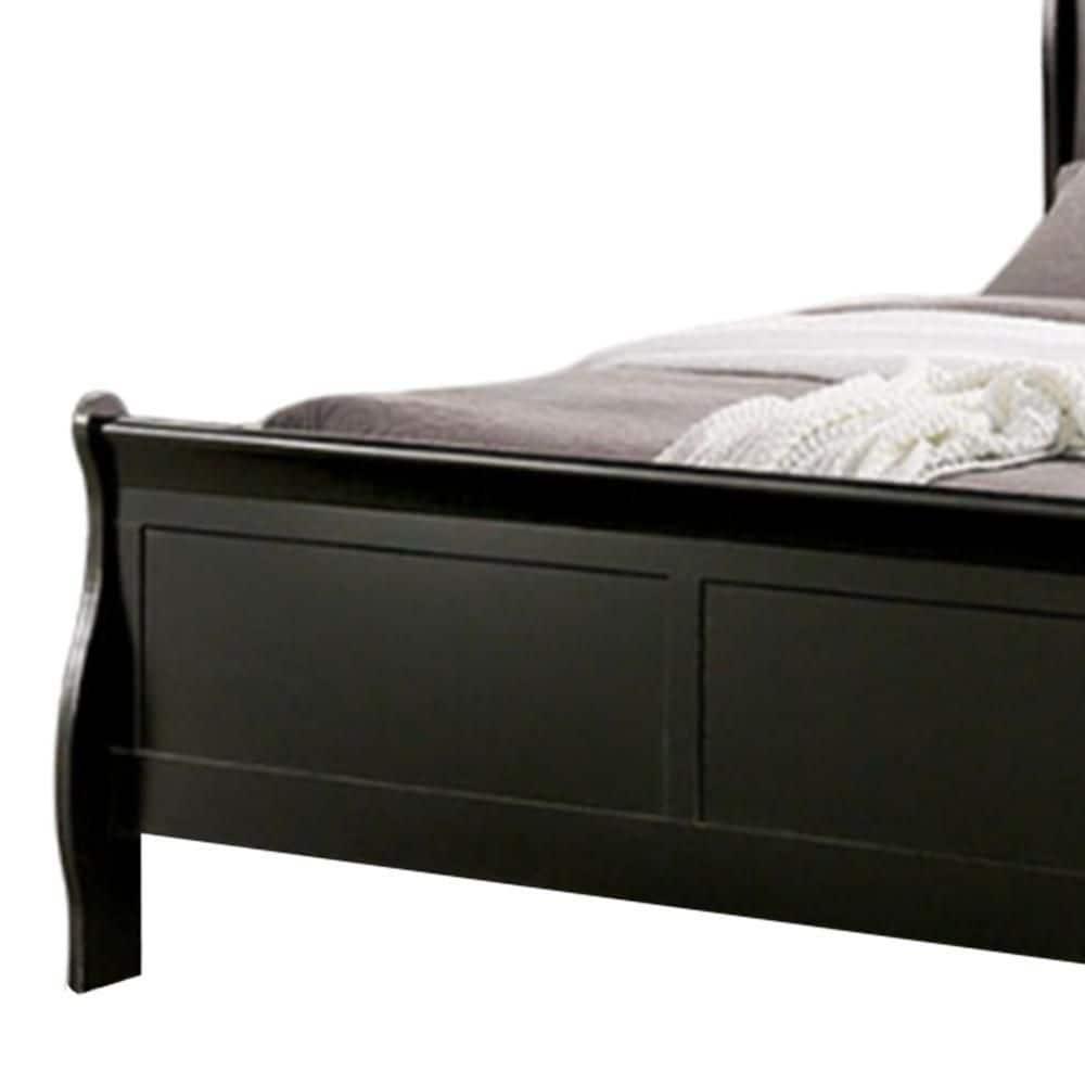 Ryla Bed, Sleigh Panel Headboard, Classic Solid Wood