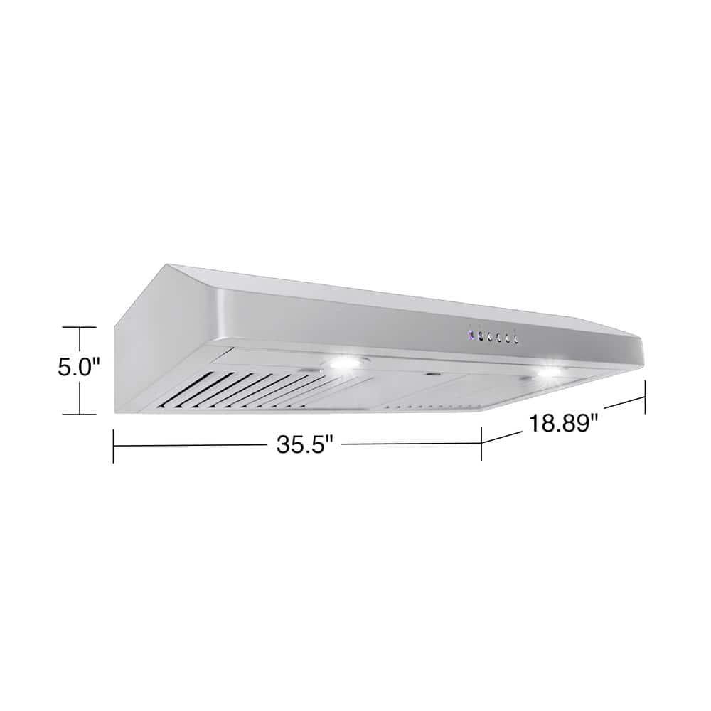 ProLine Range Hoods PROLINE 36" 600 CFM Ducted Under Cabinet Range Hood in Brushed Stainless Steel