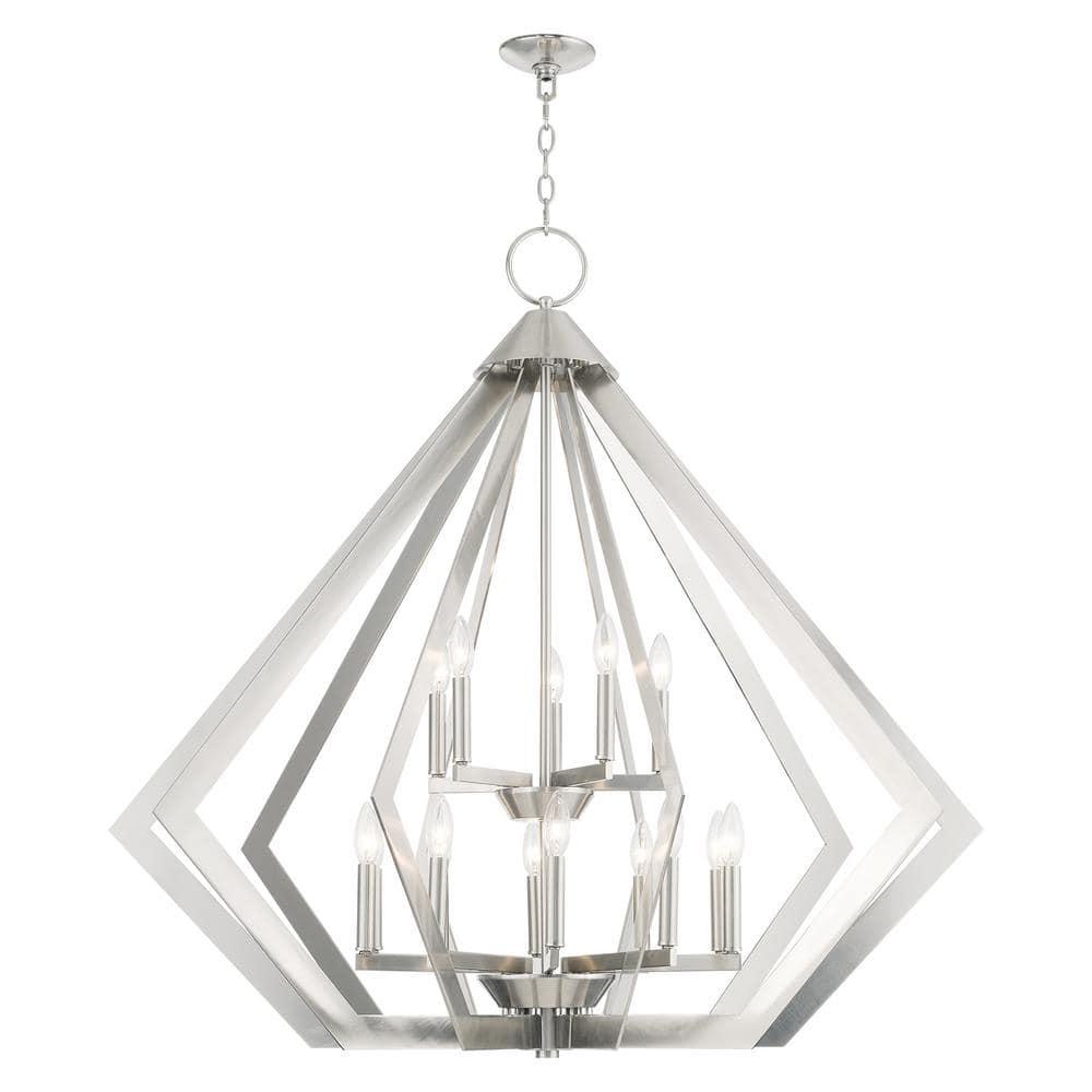 Livex Lighting Prism 15 Light Foyer Chandelier in Brushed Nickel