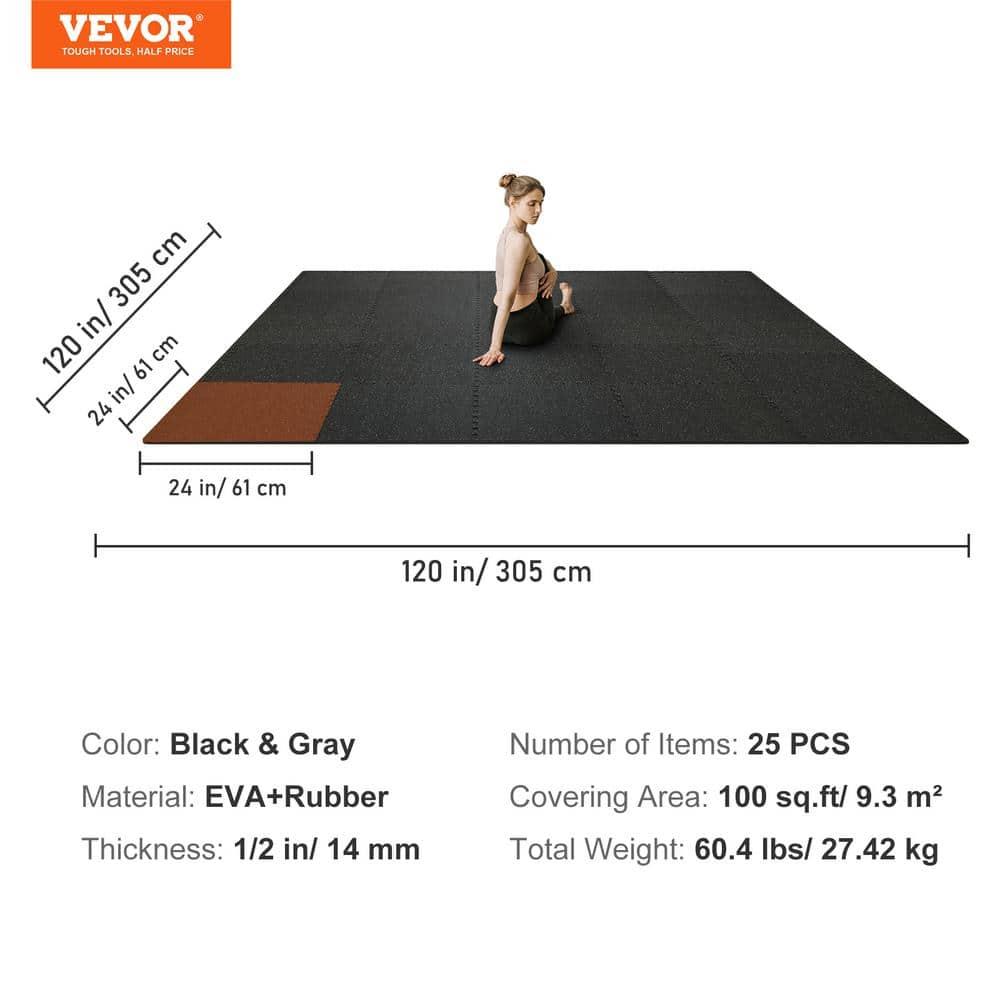 VEVOR 24" L x 24" W x 0.5" Foam Tile (Set of 25)