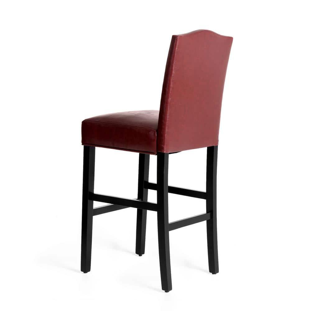 Set of 2 Upholstered PU Barstools with Studded Decor - Glitzhome