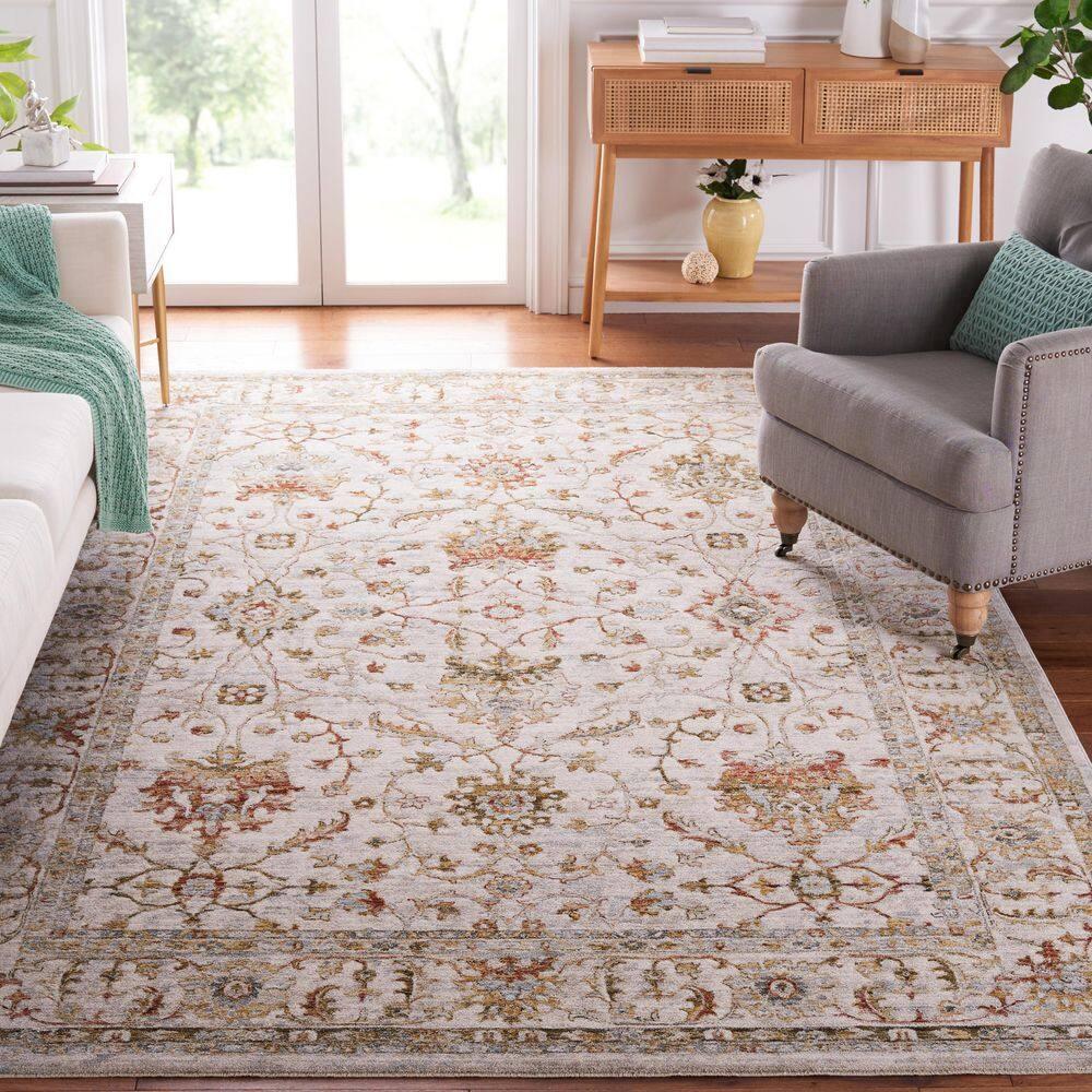 Hamilton HLT114 Power Loomed Area Rug - Ivory/Rust - 4'x6' - Safavieh.
