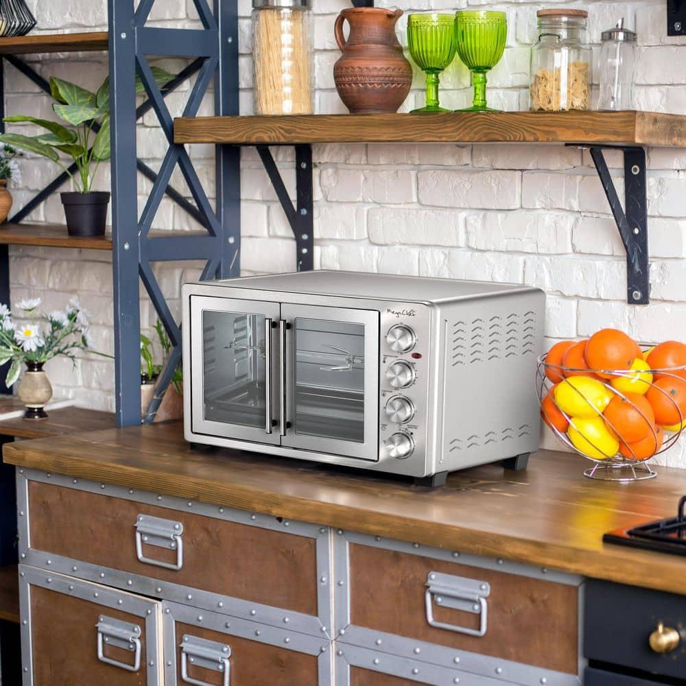 MegaChef 45L Electric French Door Rotisserie Convection Counter Top Oven