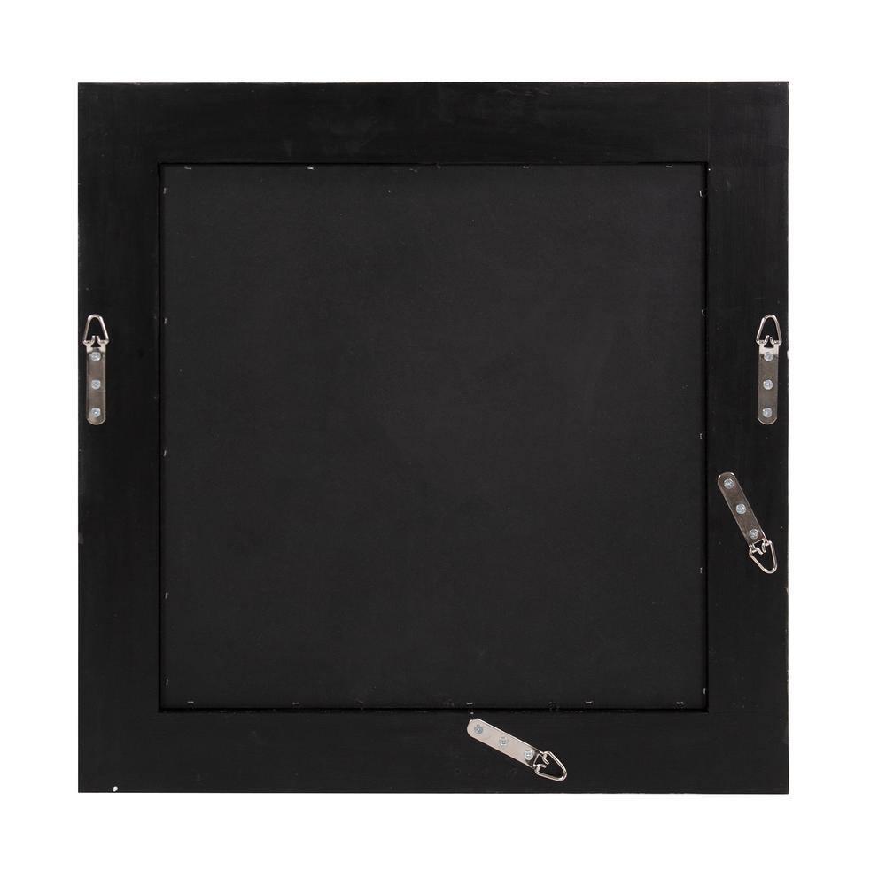 Howard Elliott 24"x24" Square Wood Framed Octagonal Windowpane Accent Mirror: Silver Leaf Finish, Wall Mount, Modern Decor