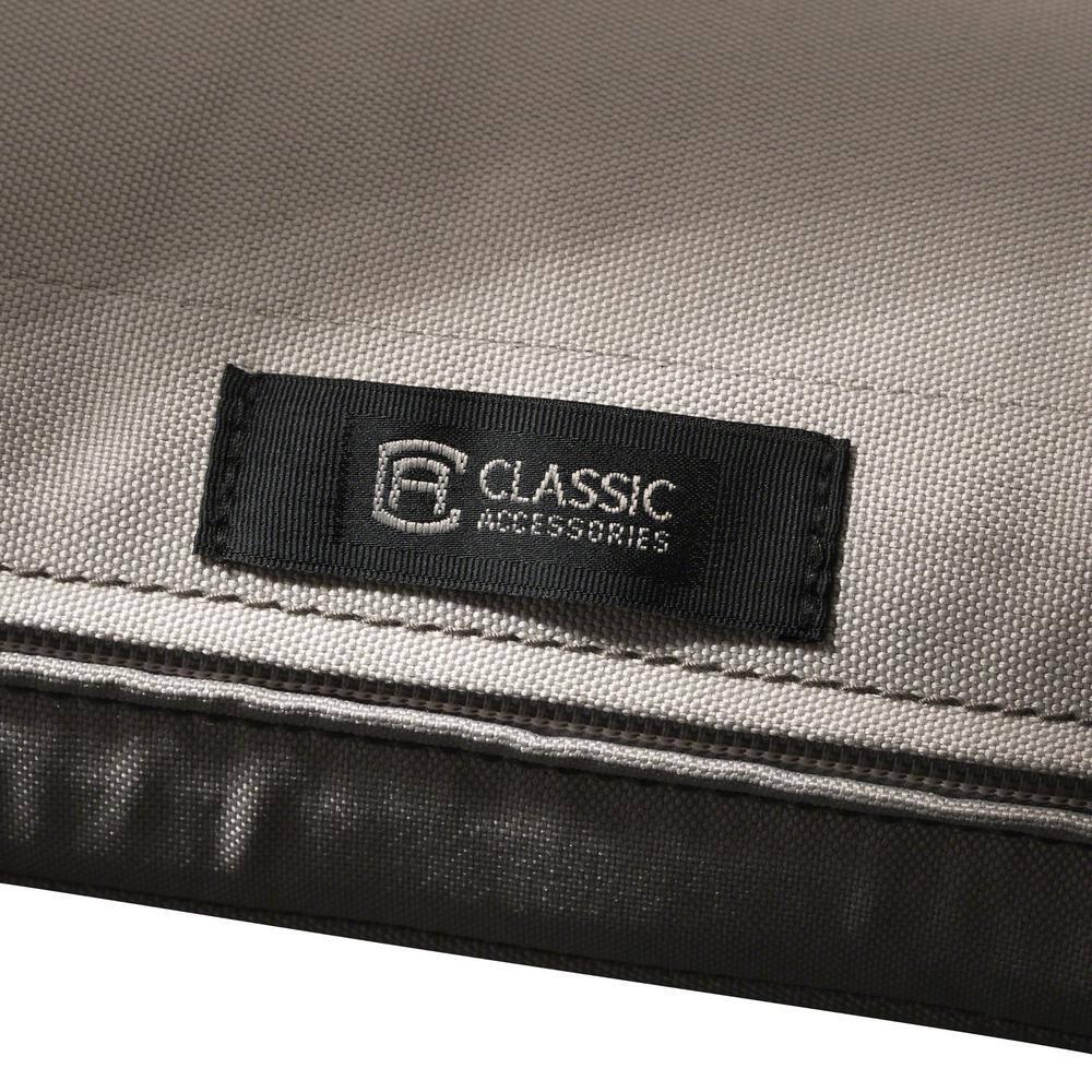 Classic Accessories Ravenna Water-Resistant Patio Bench/Settee Cushion Cover, 42 x 18 x 3 inch, Mushroom