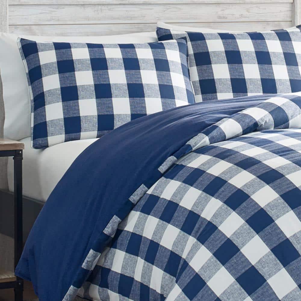 Eddie Bauer Eddie Bauer Lakehouse Plaid Blue Cotton Duvet Cover Set