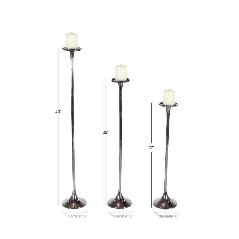 Set of 3 Metallic Aluminum Candle Holders - Olivia & May