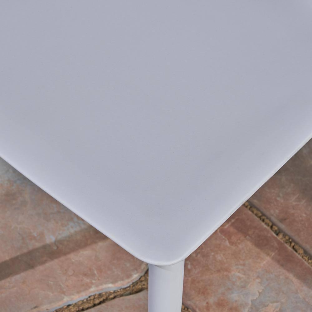 GDF Studio Brynn Indoor/Outdoor Plastic Stacking Chairs, Set of 2, White