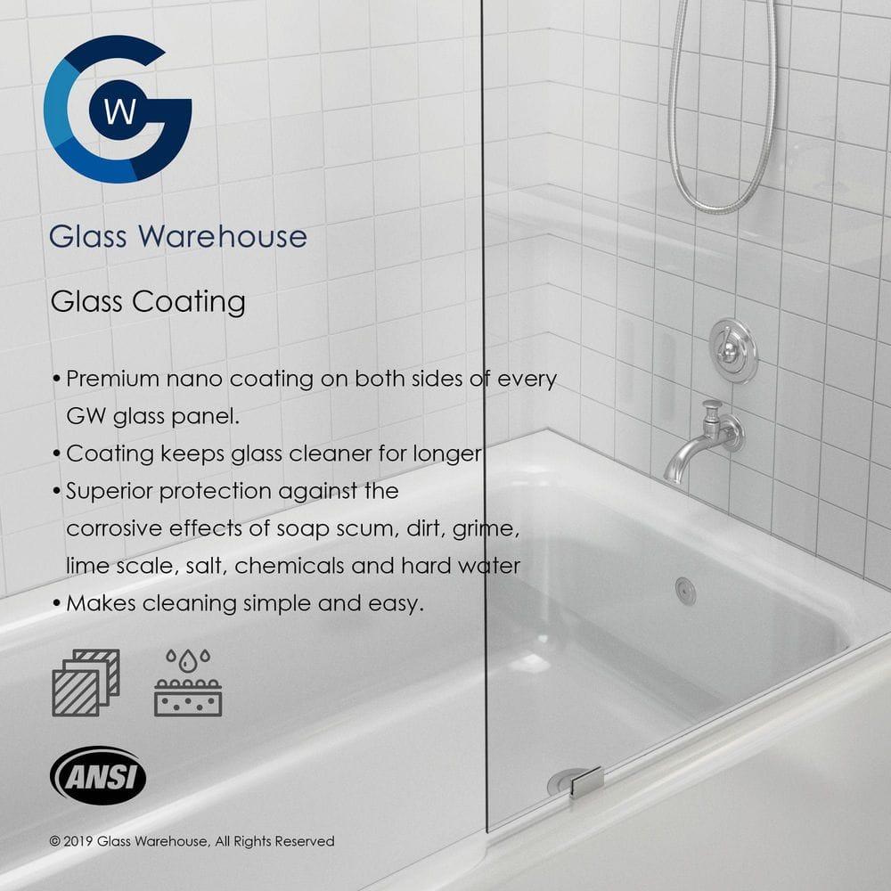 Stellar 40.25 in. x 78 in. Fully Frameless 3 Panel Inline Hinge Shower Door