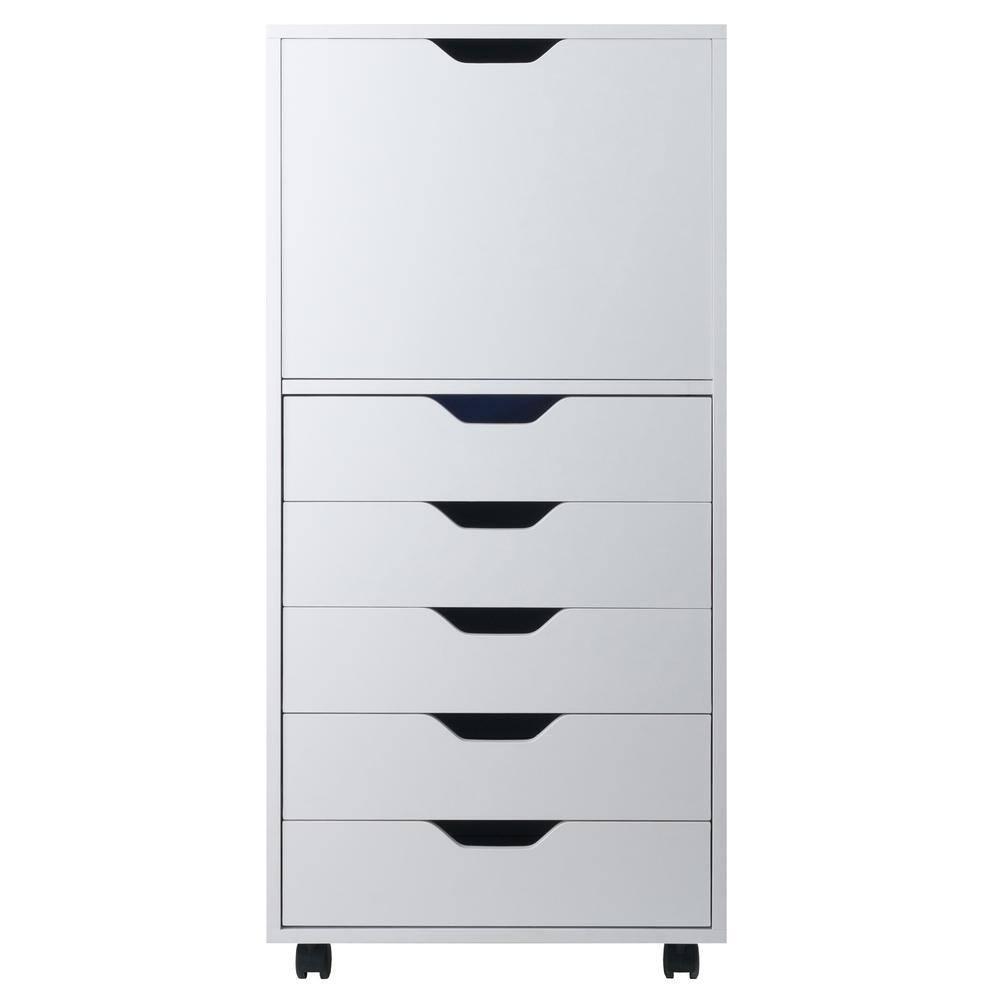 Halifax 5 Drawer Cabinet White - Winsome: Wood Composite Office Furniture, Printer Stand with Storage