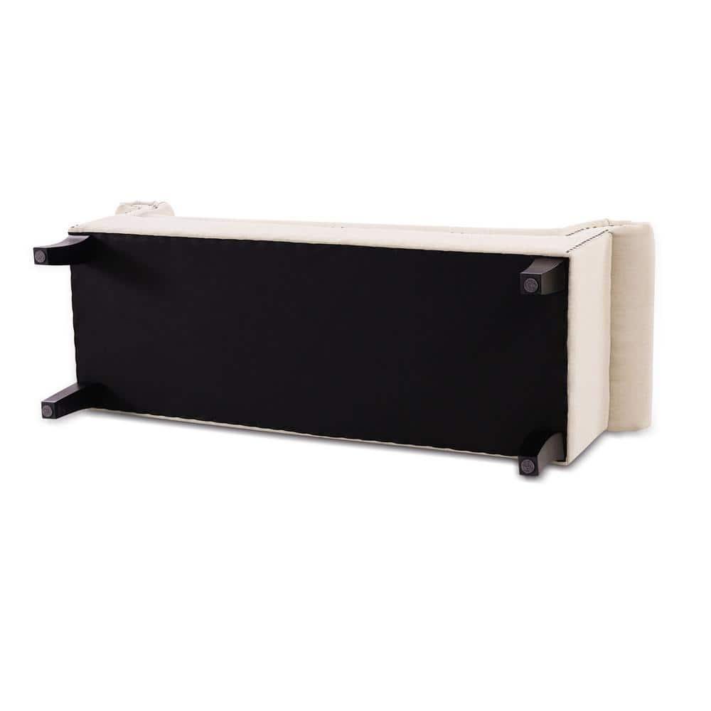 Kathy Roll Arm Entryway Accent Bench Sky Neutral