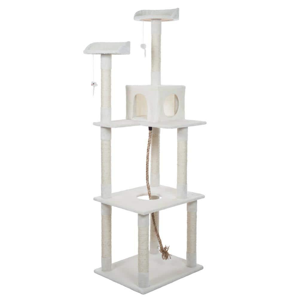 Petmaker PetMaker 6 Foot Cat Tree with Scratch Posts in Ivory