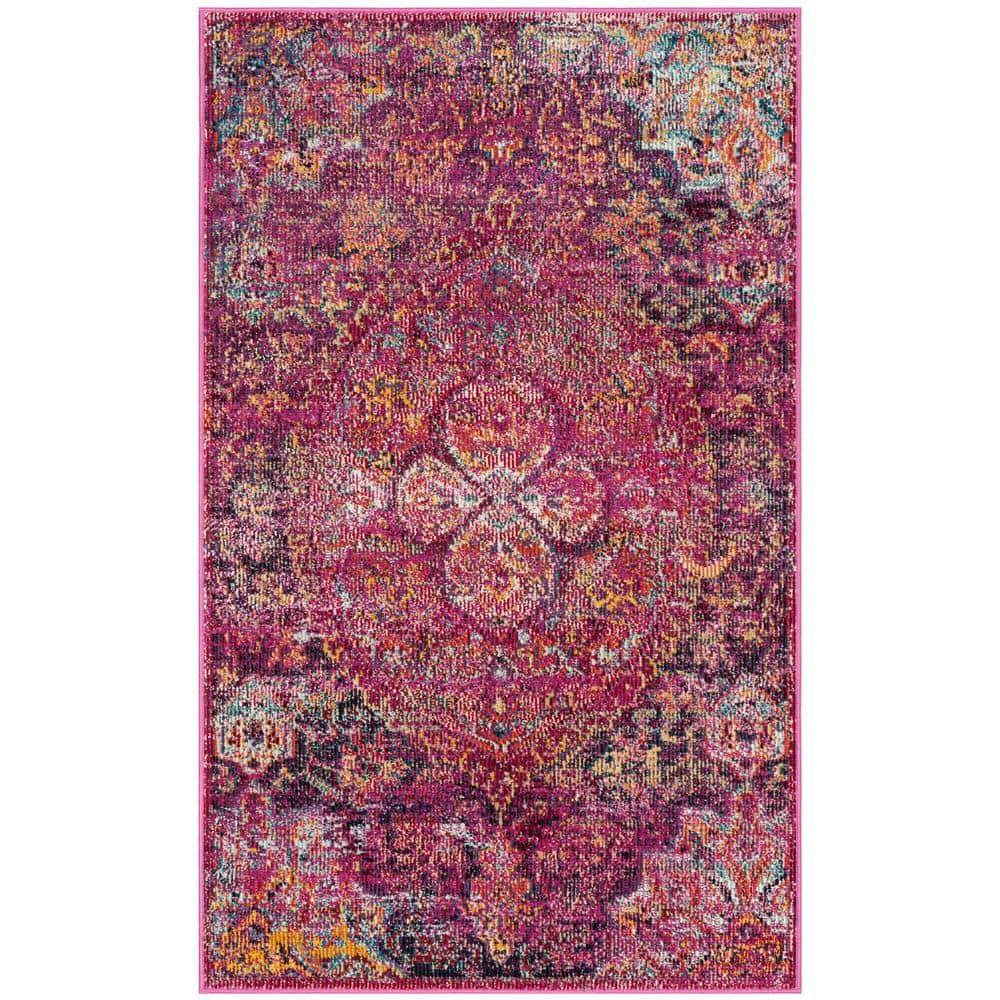 Crystal CRS512 Power Loomed Accent Rug - Fuchsia/Purple - 3'x5' - Safavieh.