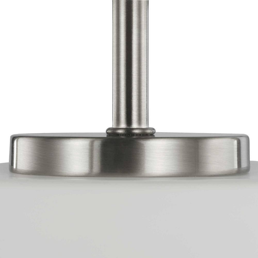 Progress Lighting Chadwick 1-Light Mini-Pendant, Brushed Nickel, Opal Glass Shade