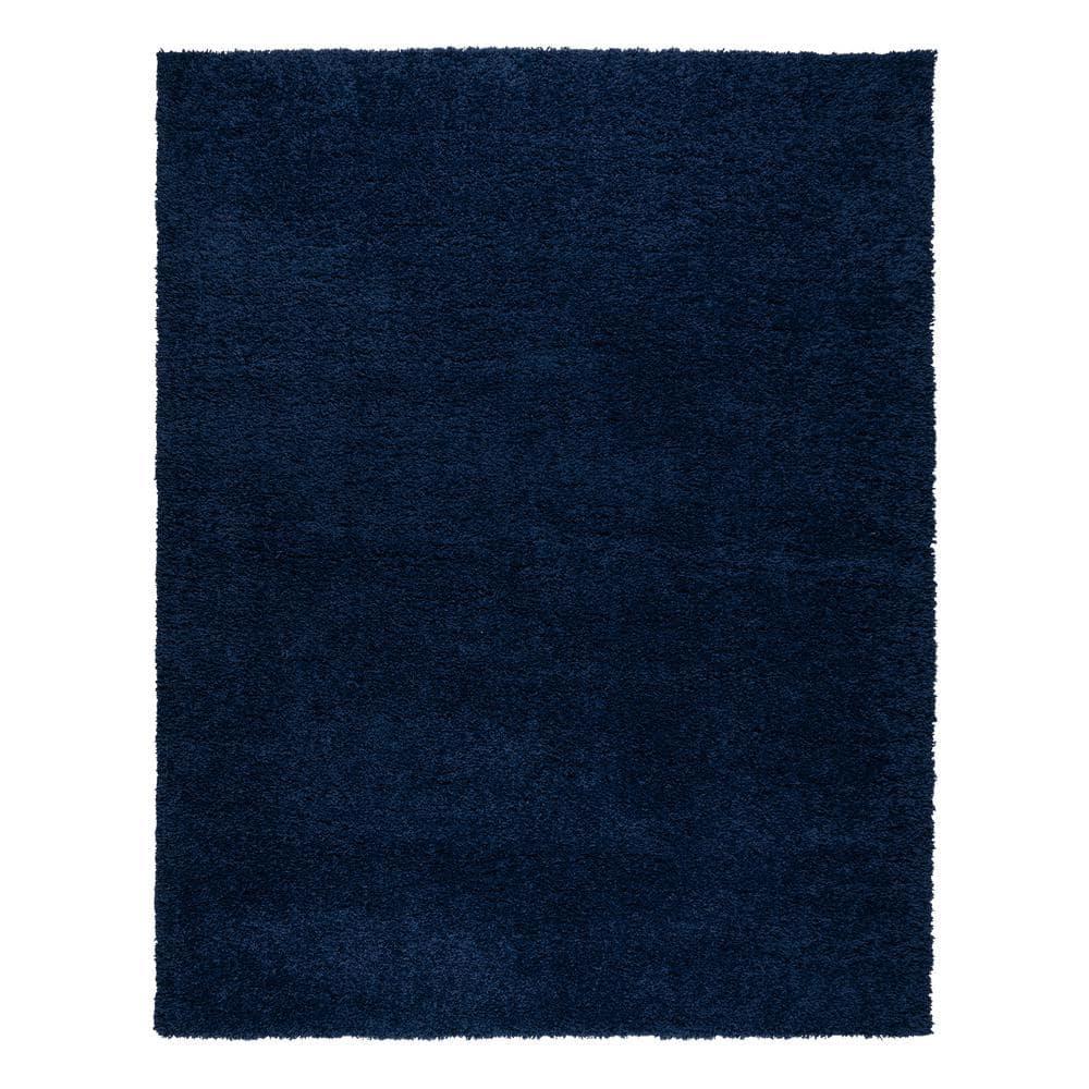 Gertmenian Anjou Solid Navy Plush Shag Indoor Area Rug