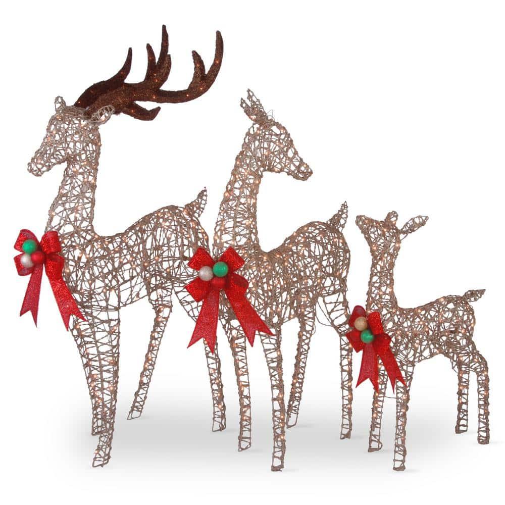 Prelit Deer Family Assortment - National Tree Company